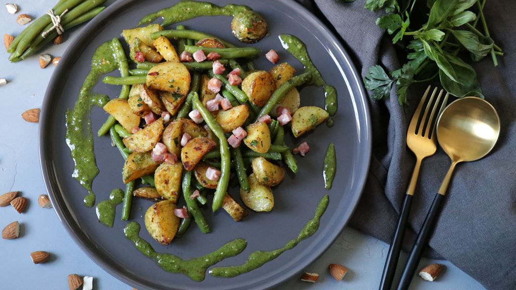 Bohnensalat mit Härdöpfeli