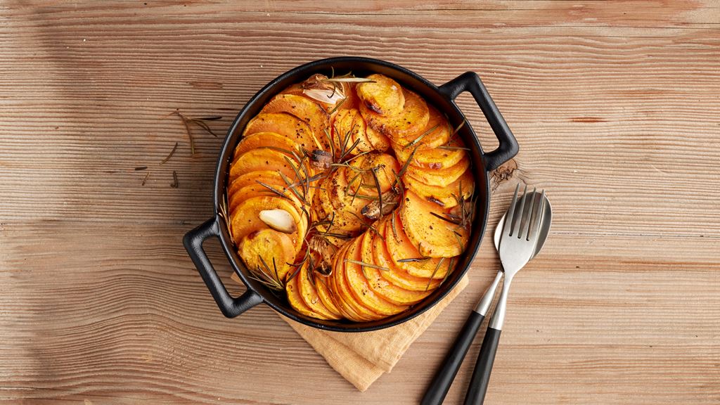 Süsskartoffelspirale mit Rosmarin