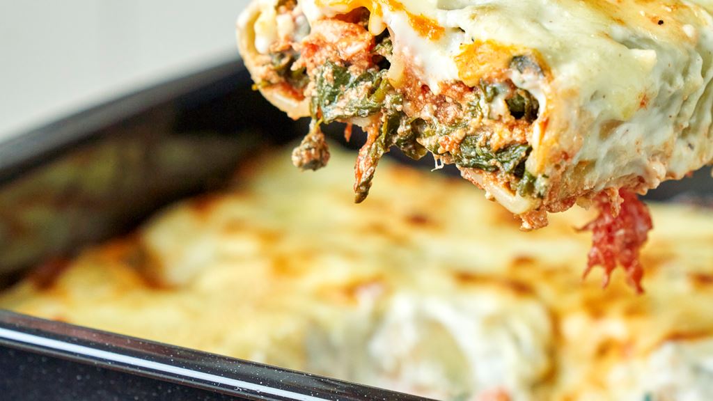 Cannelloni mit Spinat und Ricotta